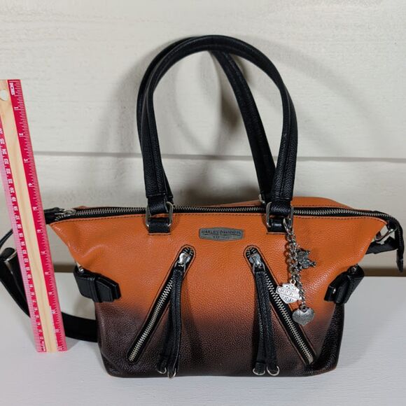 Harley Davidson Handbags - RARE Harley-Davidson Women's Garage Burnished Leather Satchel Ombre LG8002L
